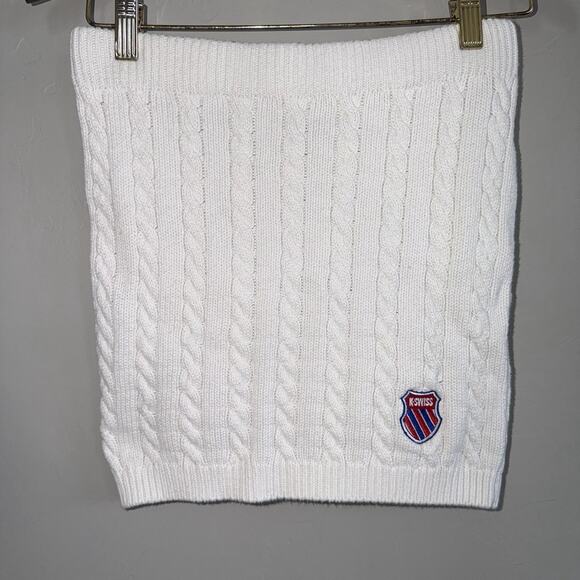 K Swiss Forever 21 White Chunky Cable Knit Mini Skirt Women's Size M - Picture 6 of 6
